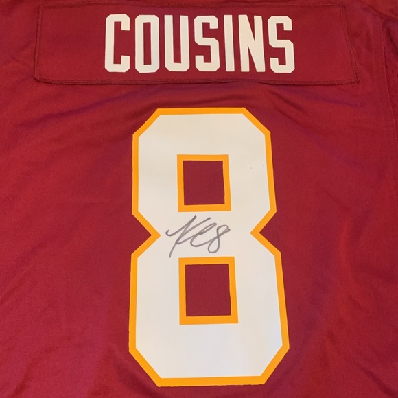 Signed Cousins Nike NFL Redskins Jersey. Size Large
